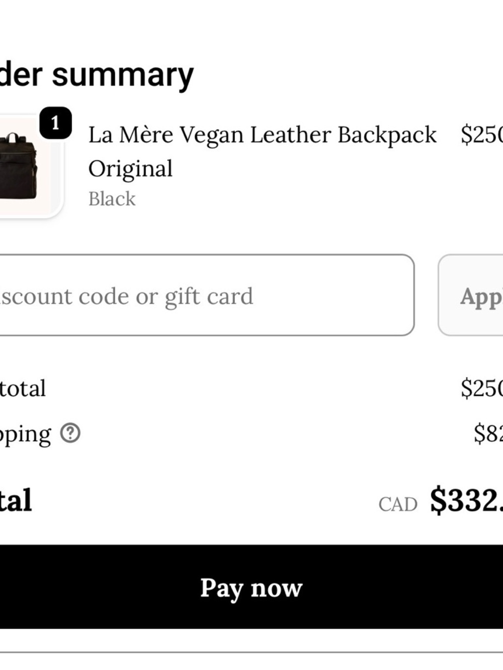 BNWOT Azaria Vegan Leather La Mere Original—Black - Picture 4 of 4
